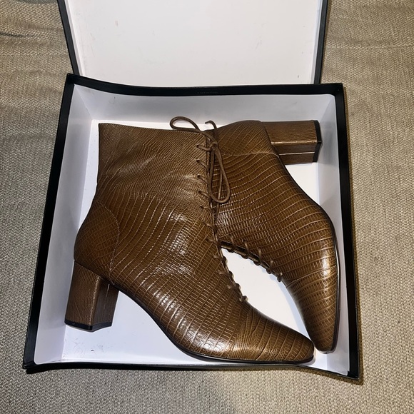 J. Crew Lace-Up Willa Boots in Embossed Lizard - Picture 2 of 4